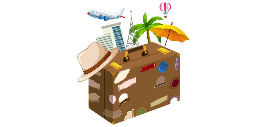 Set of travel objects