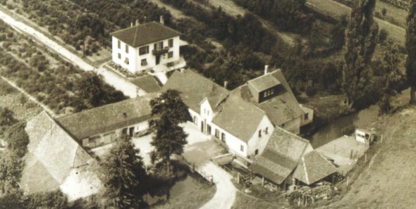 Luftaufnahme der Neumühle 1950er Jahre